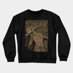 Pirate king in victorian flowers Crewneck Sweatshirt